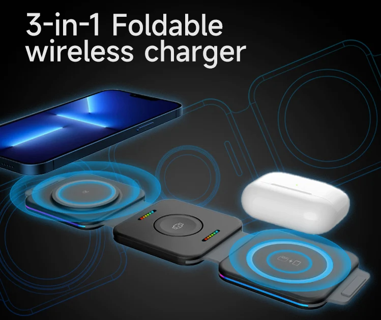 Three-in-One Folding Magnetic Wireless Charger F21