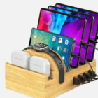 USB Charger with 7 USB Port Fast Charging Bamboo